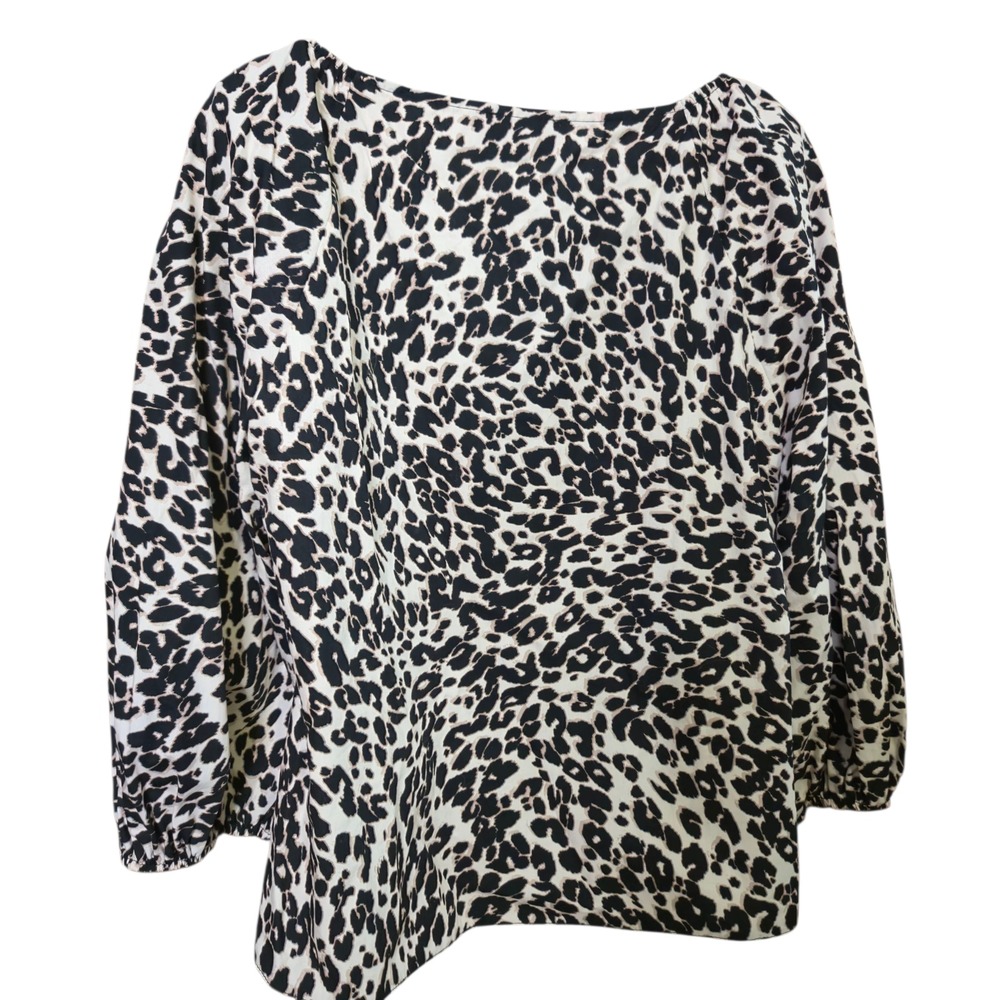 ASOS Leopard Animal Print Blouse Women's 14 Cotton Button Down Statement Top - Picture 4 of 8
